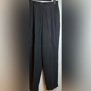 Lauren Ralph Lauren Black High-Waist Pleated Trousers
